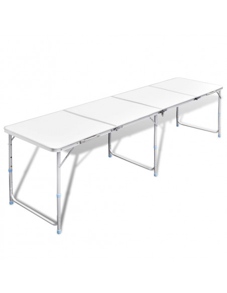 Tavolo da Campeggio Pieghevole Alluminio Regolabile 240x60 cm