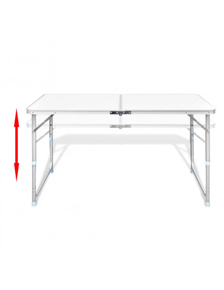 Set Tavolo da Campeggio Pieghevole con 4 Sedie Regolabili 120 x 60 cm