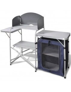 Cucina da Campeggio Pieghevole con Parabrezza in Alluminio 2