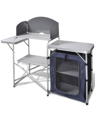 Cucina da Campeggio Pieghevole con Parabrezza in Alluminio