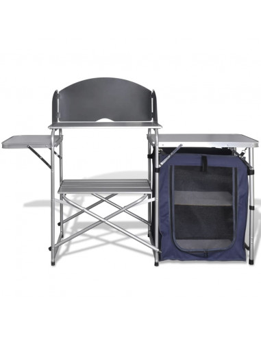 Cucina da Campeggio Pieghevole con Parabrezza in Alluminio