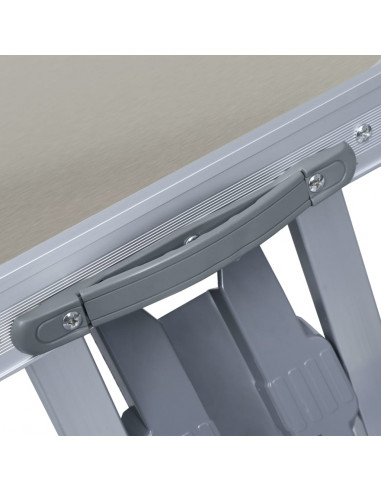 Tavolo Pieghevole da Campeggio con 4 Sedili Acciaio Alluminio