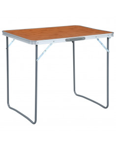 Tavolo da Campeggio Pieghevole con Telaio in Metallo 80x60 cm 2