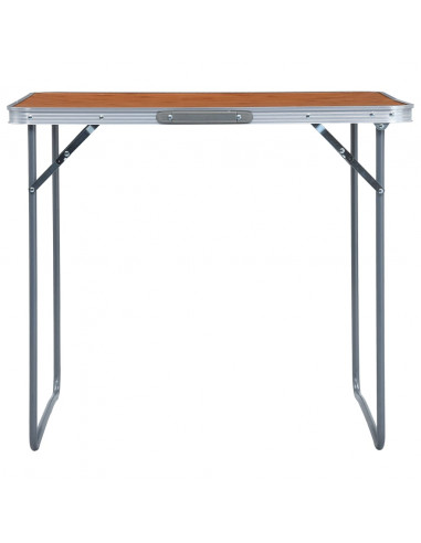Tavolo da Campeggio Pieghevole con Telaio in Metallo 80x60 cm