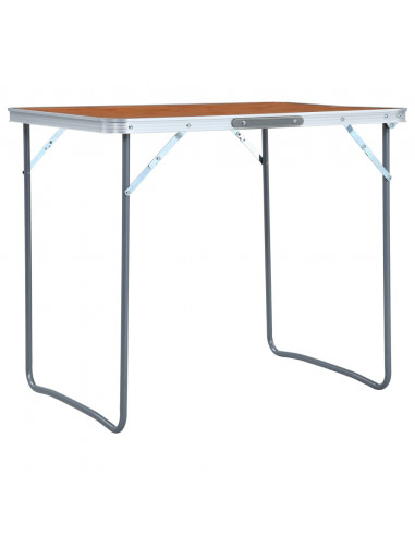 Tavolo da Campeggio Pieghevole con Telaio in Metallo 80x60 cm