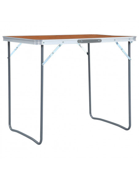 Tavolo da Campeggio Pieghevole con Telaio in Metallo 80x60 cm