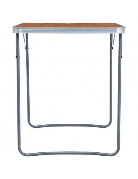Tavolo da Campeggio Pieghevole con Telaio in Metallo 80x60 cm