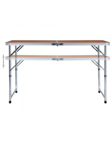 Tavolo da Campeggio Pieghevole in Alluminio 120x60 cm