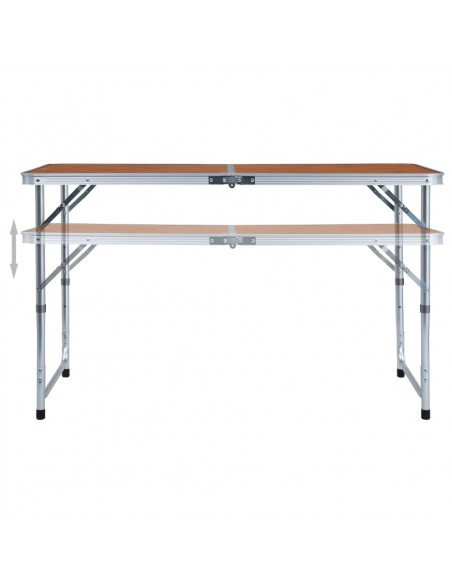 Tavolo da Campeggio Pieghevole in Alluminio 120x60 cm