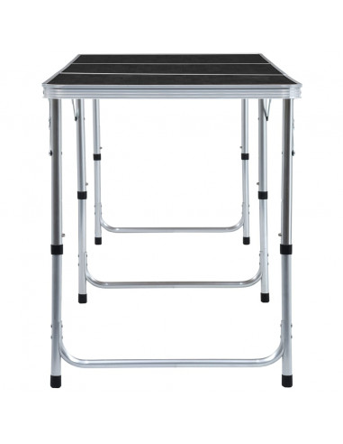 Tavolo da Campeggio Pieghevole in Alluminio Grigio 180x60 cm
