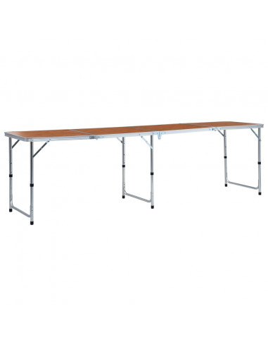 Tavolo da Campeggio Pieghevole in Alluminio 240x60 cm