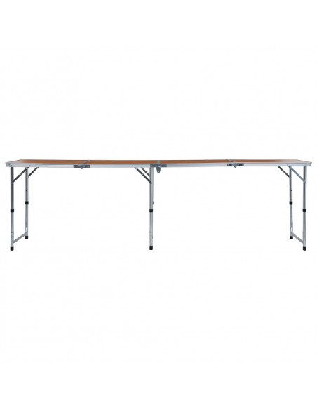 Tavolo da Campeggio Pieghevole in Alluminio 240x60 cm