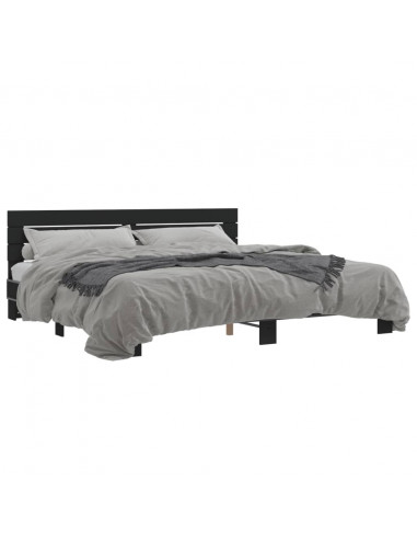 Giroletto Nero 200x200 cm in Legno Multistrato e Metallo