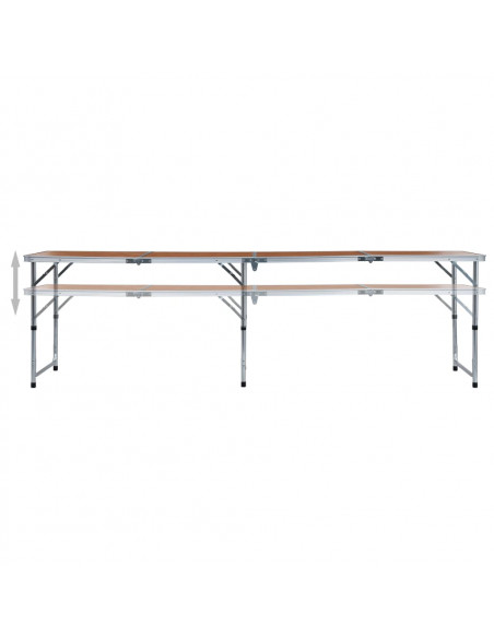 Tavolo da Campeggio Pieghevole in Alluminio 240x60 cm