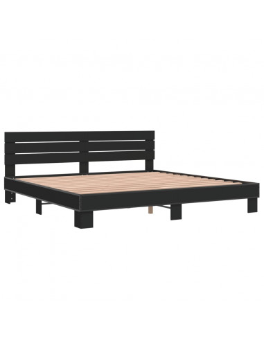 Giroletto Nero 200x200 cm in Legno Multistrato e Metallo