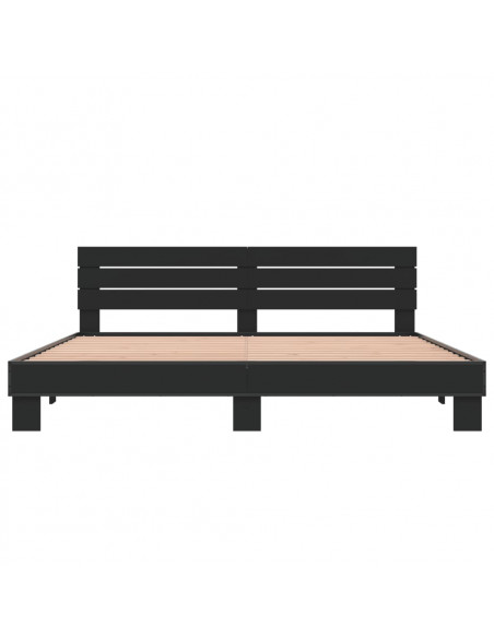 Giroletto Nero 200x200 cm in Legno Multistrato e Metallo