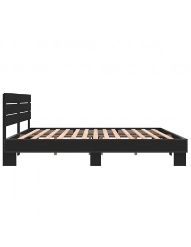 Giroletto Nero 200x200 cm in Legno Multistrato e Metallo