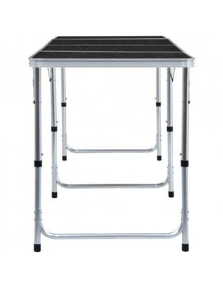 Tavolo da Campeggio Pieghevole in Alluminio Grigio 240x60 cm