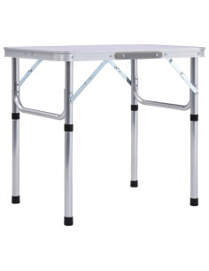 Tavolo Pieghevole da Campeggio Bianco in Alluminio 60x45cm 2