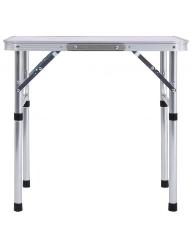 Tavolo Pieghevole da Campeggio Bianco in Alluminio 60x45cm