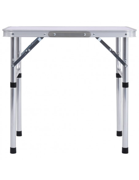 Tavolo Pieghevole da Campeggio Bianco in Alluminio 60x45cm