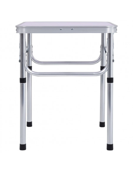 Tavolo Pieghevole da Campeggio Bianco in Alluminio 60x45cm