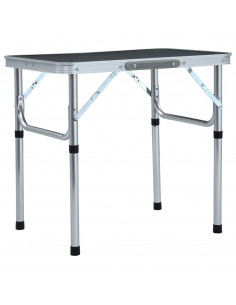 Tavolo Pieghevole da Campeggio Grigio in Alluminio 60x45cm 2