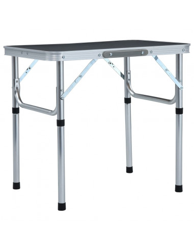 Tavolo Pieghevole da Campeggio Grigio in Alluminio 60x45cm