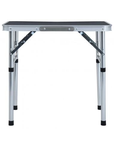 Tavolo Pieghevole da Campeggio Grigio in Alluminio 60x45cm