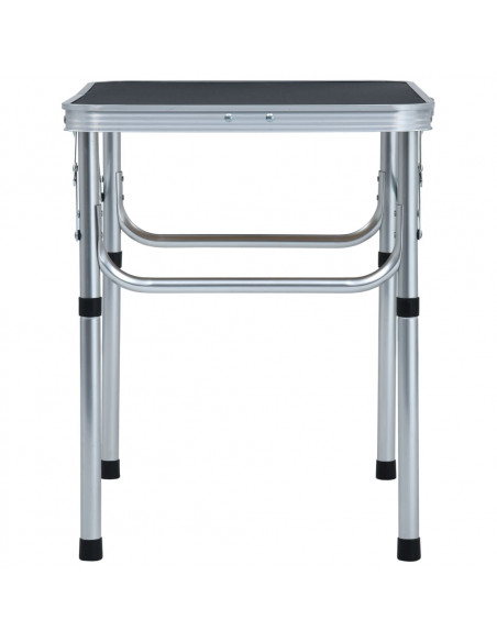 Tavolo Pieghevole da Campeggio Grigio in Alluminio 60x45cm