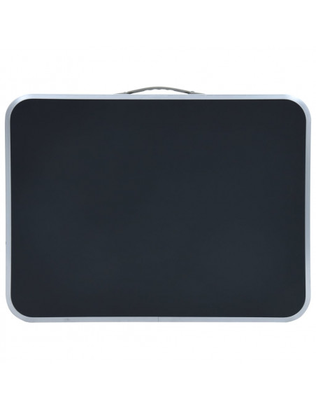 Tavolo Pieghevole da Campeggio Grigio in Alluminio 60x45cm