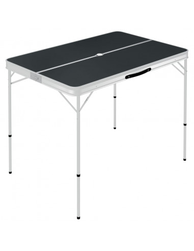 Tavolo da Campeggio Pieghevole con 2 Panche in Alluminio Grigio