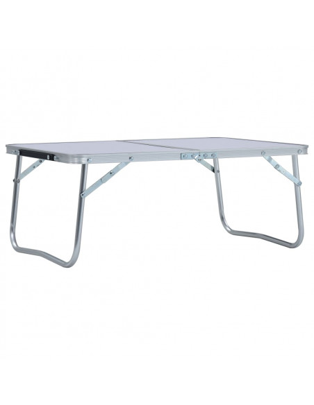 Tavolo Pieghevole da Campeggio Bianco in Alluminio 60x40cm