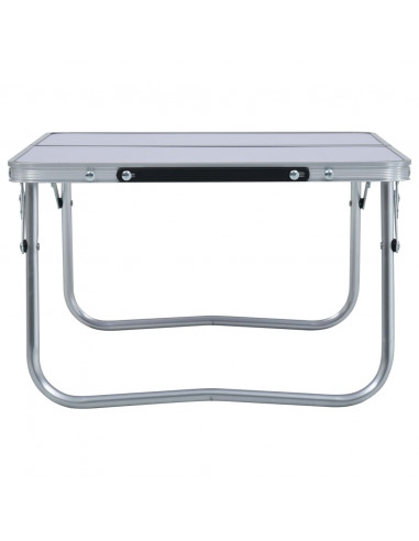 Tavolo Pieghevole da Campeggio Bianco in Alluminio 60x40cm