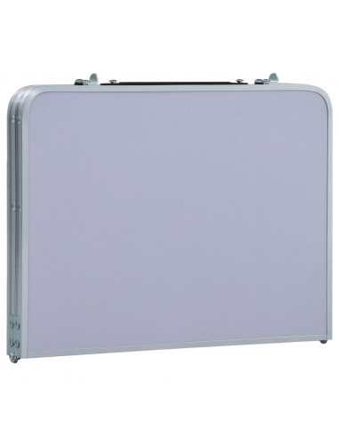 Tavolo Pieghevole da Campeggio Bianco in Alluminio 60x40cm