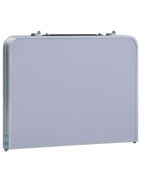 Tavolo Pieghevole da Campeggio Bianco in Alluminio 60x40cm