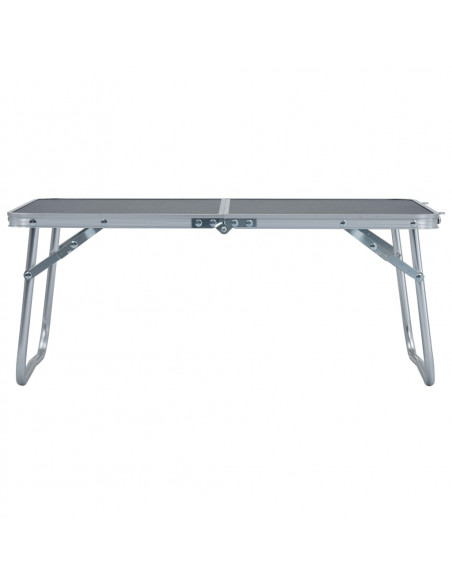 Tavolo Pieghevole da Campeggio Grigio in Alluminio 60x40cm