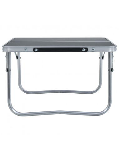 Tavolo Pieghevole da Campeggio Grigio in Alluminio 60x40cm