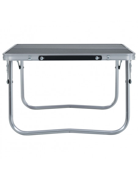 Tavolo Pieghevole da Campeggio Grigio in Alluminio 60x40cm