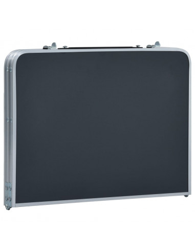 Tavolo Pieghevole da Campeggio Grigio in Alluminio 60x40cm