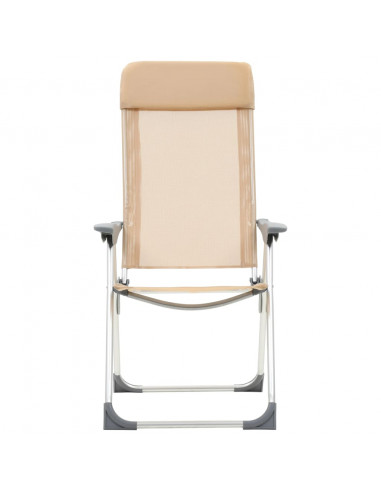 Sedie Pieghevoli da Campeggio 2 pz in Alluminio Crema