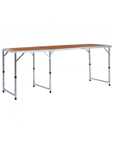 Tavolo da Campeggio Pieghevole in Alluminio 180x60 cm