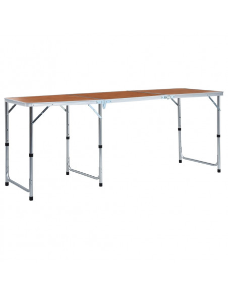 Tavolo da Campeggio Pieghevole in Alluminio 180x60 cm