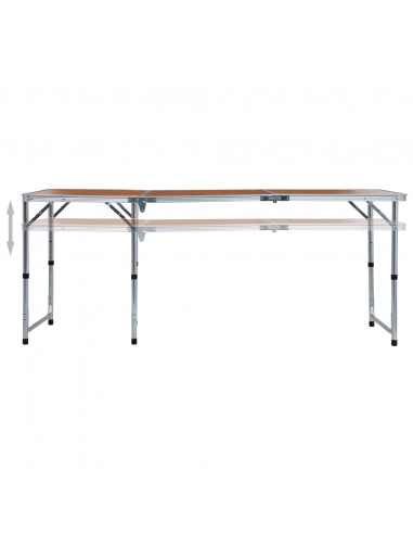 Tavolo da Campeggio Pieghevole in Alluminio 180x60 cm