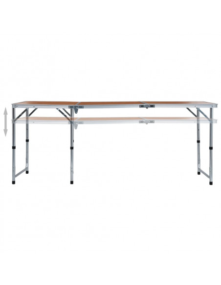 Tavolo da Campeggio Pieghevole in Alluminio 180x60 cm