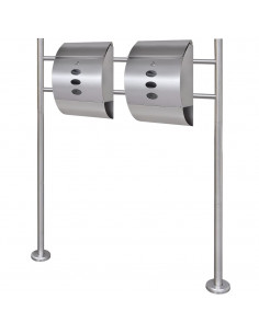 Casetta della Posta Doppia con Supporto in Acciaio Inox 2