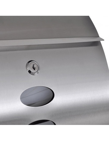 Casetta della Posta Doppia con Supporto in Acciaio Inox