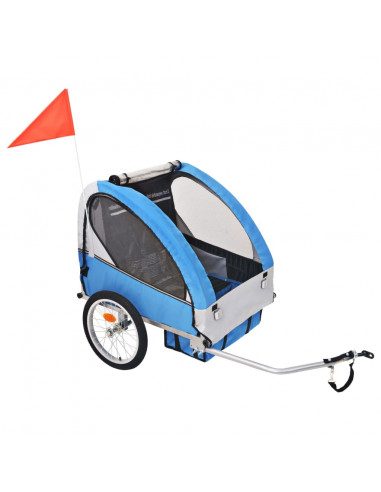 Rimorchio per Bici Grigio e Nero 30 kg