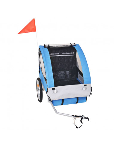 Rimorchio per Bici Grigio e Nero 30 kg