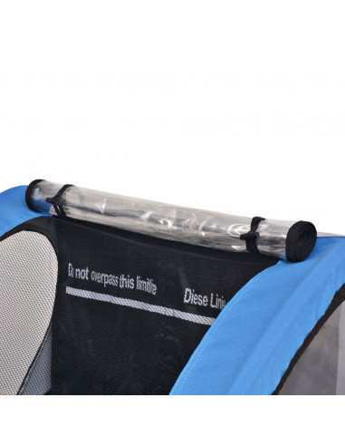 Rimorchio per Bici Grigio e Nero 30 kg